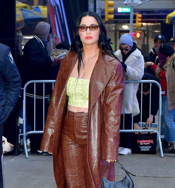 Katy Perry fait la promotion de la nouvelle saison de "American Idol" dans l'émission "Good Morning America" à New York, le 22 février 2022.
