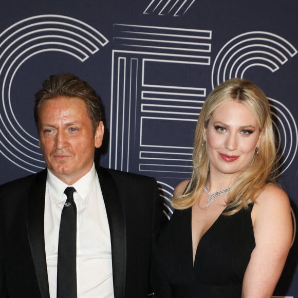 Benoît Magimel et sa femme Margot Pelletier - Photocall de la 47ème édition de la cérémonie des César à l'Olympia à Paris, le 25 février 2022. © Borde-Jacovides/Bestimage 