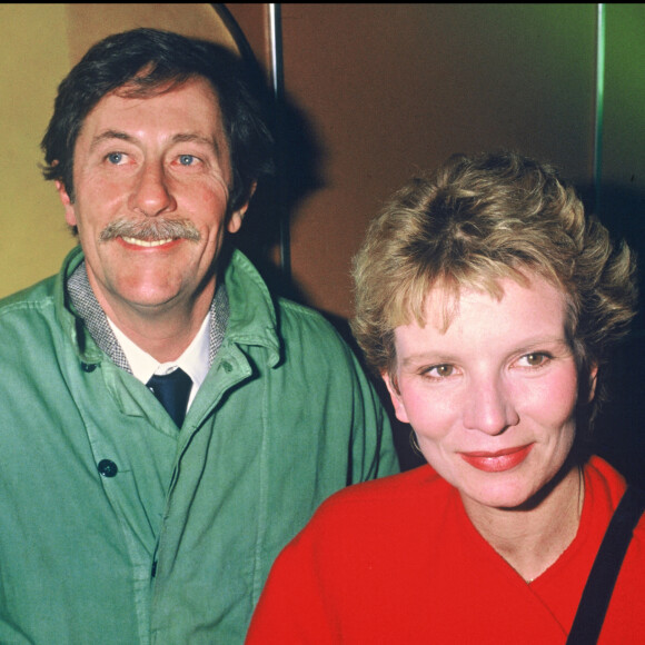 Nicole Garcia et Jean Rochefort à la première du film Péril en la demeure en 1985