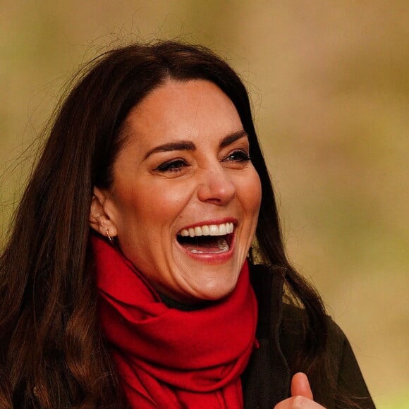 Catherine (Kate) Middleton, duchesse de Cambridge, lors d'une visite d'une ferme caprine à Pant Farm au Pays de Galles, Royaume Uni, le 1 mars 2022.