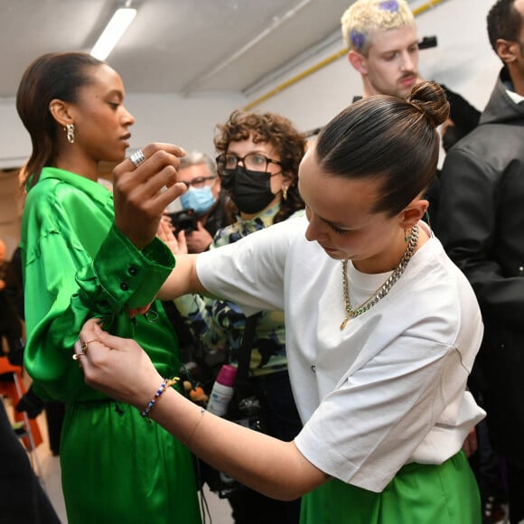 Pauline Ducruet dans les coulisses du défilé Alter, collection automne-hiver 2022/2023, lors de la Fashion Week de Paris. Le 1er mars 2022. © Veeren/Bestimage