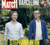 Stéphane Bern et son compagnon Lionel en couverture du magazine "Paris Match", en kiosques le 23 août 2017.