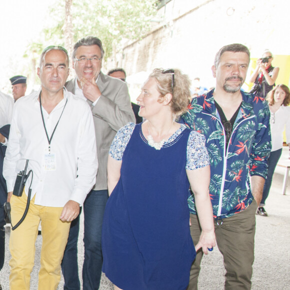 Pierre Aidenbaum, Anne Hidlago, maire de Paris, Mao Peninou, adjoint chargé de la propreté de Paris lors de l'inauguration de Paris Plages 2016 à Paris, le 20 juillet 2016. © Pierre Pérusseau/Bestimage 