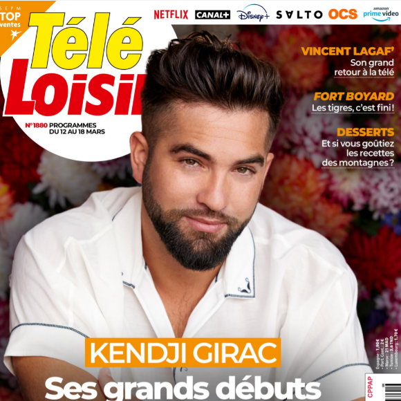 Kendji Girac fait la couverture du nouveau numéro de Télé Loisirs paru le 7 mars 2022