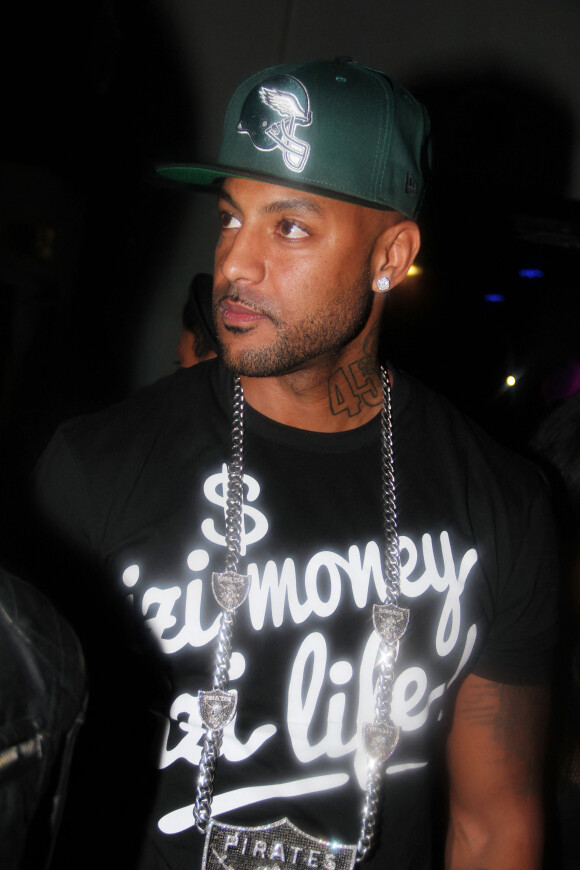 Le rappeur Booba arrive au Palais Maillot a Paris pour un After Show apres son concert au Zenith, le 13 avril 2013.