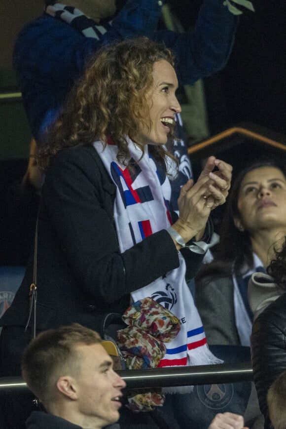 Marie-Sophie Lacarrau dans les tribunes lors du match de football de qualification pour la Coupe du monde 2022 entre la France et le Kazakhstan au stade Parc des Princes à Paris, France, le 13 novembre 2021. Cyril Moreau/Bestimage 