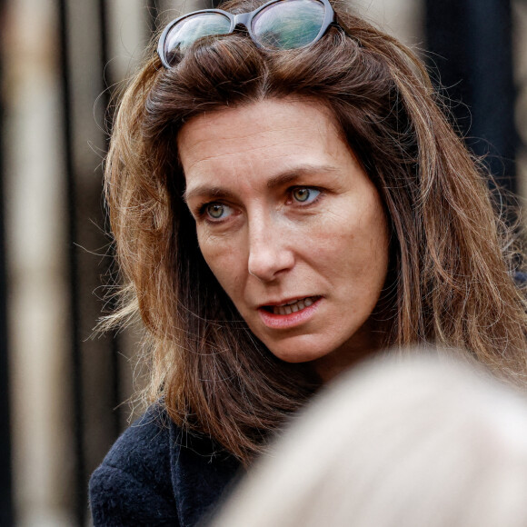 Anne-Claire Coudray - Obsèques de Jean-Pierre Pernaut en la Basilique Sainte-Clotilde à Paris le 9 mars 2022. © Cyril Moreau / Bestimage