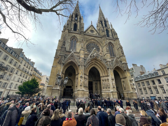 Obsèques de Jean-Pierre Pernaut en la Basilique Sainte-Clotilde à Paris le 9 mars 2022. © Christophe Clovis / Bestimage