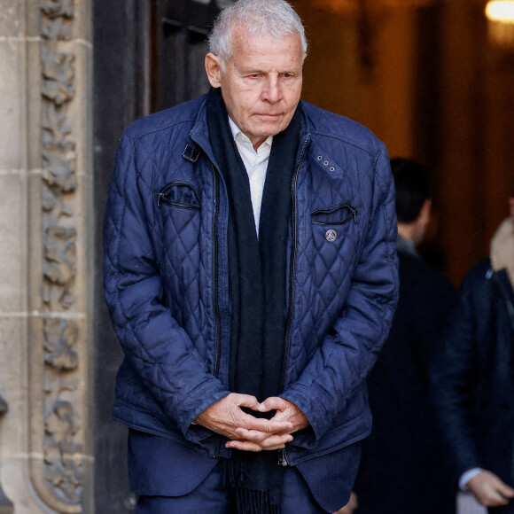 Patrick Poivre d'Arvor - Sorties des obsèques de Jean-Pierre Pernaut en la Basilique Sainte-Clotilde à Paris le 9 mars 2022. © Cyril Moreau/Bestimage