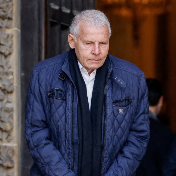 Patrick Poivre d'Arvor - Sorties des obsèques de Jean-Pierre Pernaut en la Basilique Sainte-Clotilde à Paris. © Cyril Moreau/Bestimage