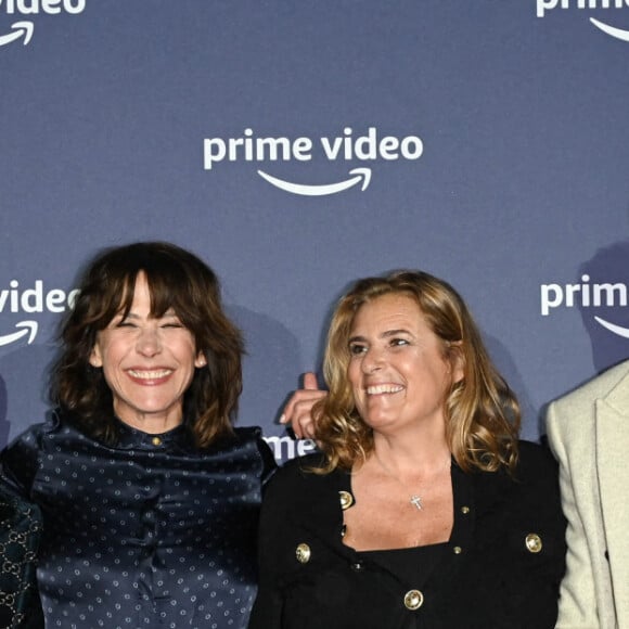 Exclusif - Djanis Bouzyani, Sophie Marceau, Lisa Azuelos et Colin Woodell assistent à l'avant-première du film "I Love America" au Centquatre. Paris, le 10 mars 2022. © Coadic Guirec/Bestimage