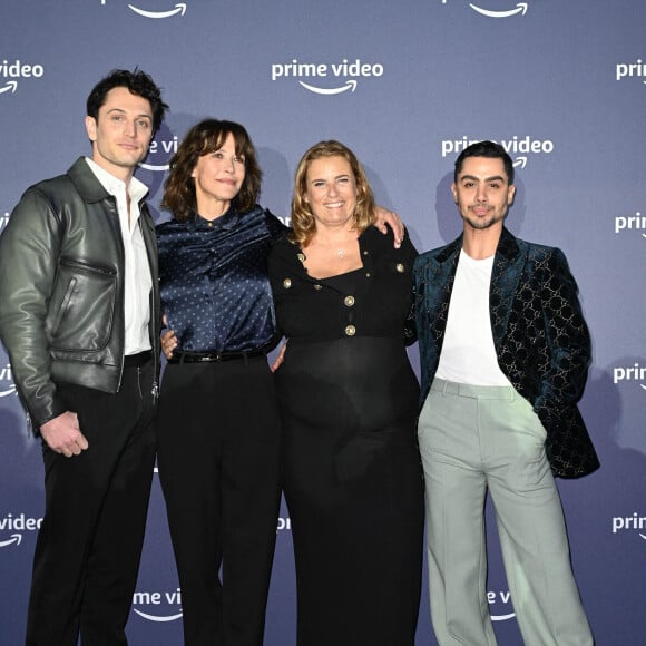 Exclusif - Colin Woodell, Sophie Marceau, Lisa Azuelos et Djanis Bouzyani assistent à l'avant-première du film "I Love America" au Centquatre. Paris, le 10 mars 2022. © Coadic Guirec/Bestimage