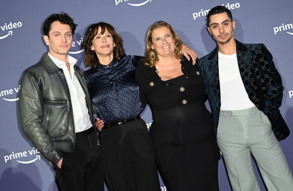 Exclusif - Colin Woodell, Sophie Marceau, Lisa Azuelos et Djanis Bouzyani assistent à l'avant-première du film "I Love America" au Centquatre. Paris, le 10 mars 2022. © Coadic Guirec/Bestimage