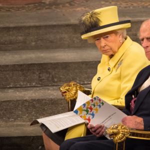 La reine Elisabeth II d'Angleterre, le prince Philip, duc d'Edimbourg, le prince Charles et Camilla Parker Bowles, duchesse de Cornouailles - Messe des jeux du Commonwealth à l'Abbaye de Westminster à Londres. Le 13 mars 2017 