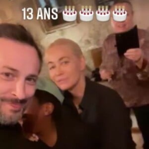 Emmanuelle Béart et son ex-mari Michaël Cohen réunis pour les 13 ans de leur fils Surafel. Le 13 mars 2022.