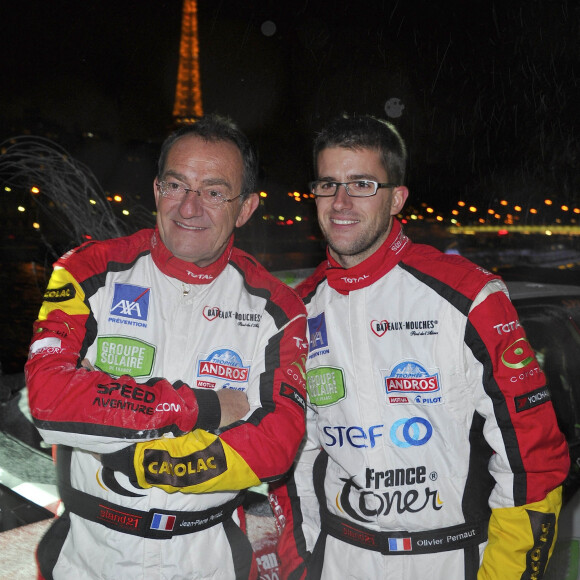 Presentation de la nouvelle voiture de Jean-Pierre Pernaut et son fils Olivier pour le trophee Andros sur le pont de l'Alma a Paris le 4 Decembre 2012.