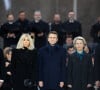 Brigitte Macron, le président Emmanuel Macron, Ursula Von der Leyen, Présidente de la Commission européenne lors de la cérémonie en hommage aux victimes du terrorisme au Grand Trianon à Versailles en marge du sommet informel des 27 le 11 mars 2022