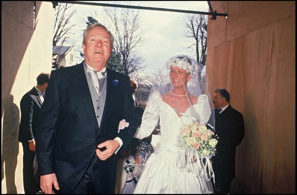 Jean-Marie Le Pen lors du mariage de sa fille Marie-Caroline avec Jean-Pierre Gendron en 1987