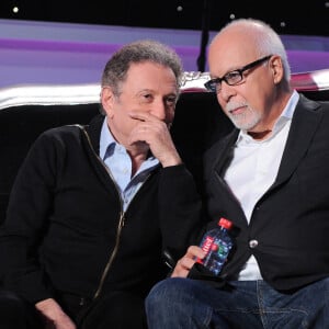 Michel Drucker et René Angélil lors du Grand Show sur France 2 © Guillaume Gaffiot /Bestimage