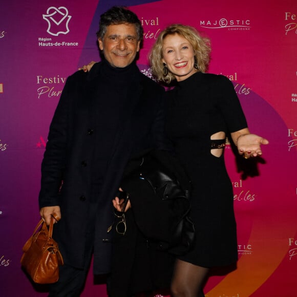 Pascal Elbé, Alexandra Lamy lors de la cérémonie de clôture de la 5ème édition du festival Pluriel.les (Plurielles) au cinéma Majestic de Compiègne, France, le 19 mars 2022 . © Christophe Clovis/Bestimage 