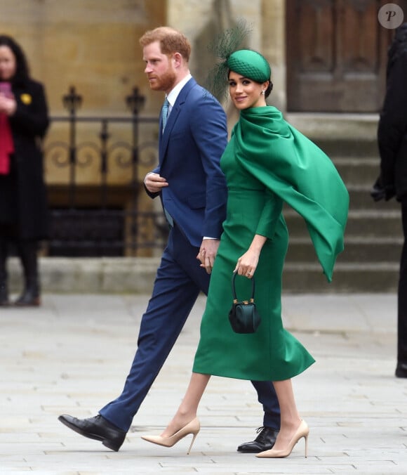 Le prince Harry, duc de Sussex, et Meghan Markle, duchesse de Sussex - La famille royale d'Angleterre à son arrivée à la cérémonie du Commonwealth en l'abbaye de Westminster à Londres. Le 9 mars 2020