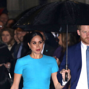 Le prince Harry, duc de Sussex, et Meghan Markle, duchesse de Sussex arrivent à la cérémonie des Endeavour Fund Awards au Mansion House à Londres, Royaume Uni, le 5 mars 2020. 