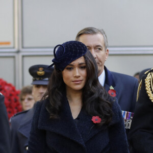 Le prince Harry, duc de Sussex, et Meghan Markle, duchesse de Sussex, assistent au 91ème 'Remembrance Day', une cérémonie d'hommage à tous ceux qui sont battus pour la Grande-Bretagne, à Westminster Abbey, le 7 novembre 2019. 