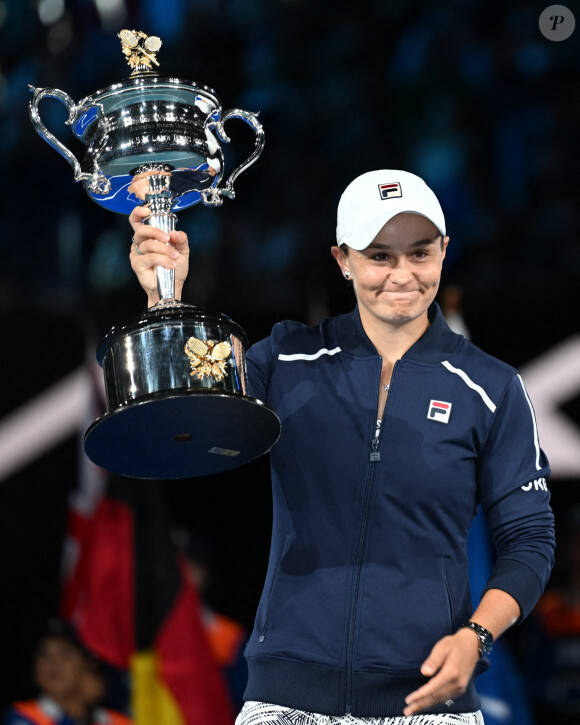 Ashleigh Barty remporte la finale de l'Australian Open de tennis à Melbourne le 29 janvier 2022. Image: © Sydney Low/CSM via ZUMA Wire