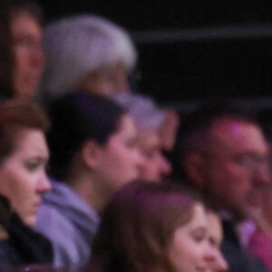 Jean Dujardin et sa femme Nathalie Péchalat - Programme de danse rythmique des championnats du monde de patinage artistique 2022 à Montpellier, France, le 25 mars 2022. © Studio AJ/MPP/Bestimage 