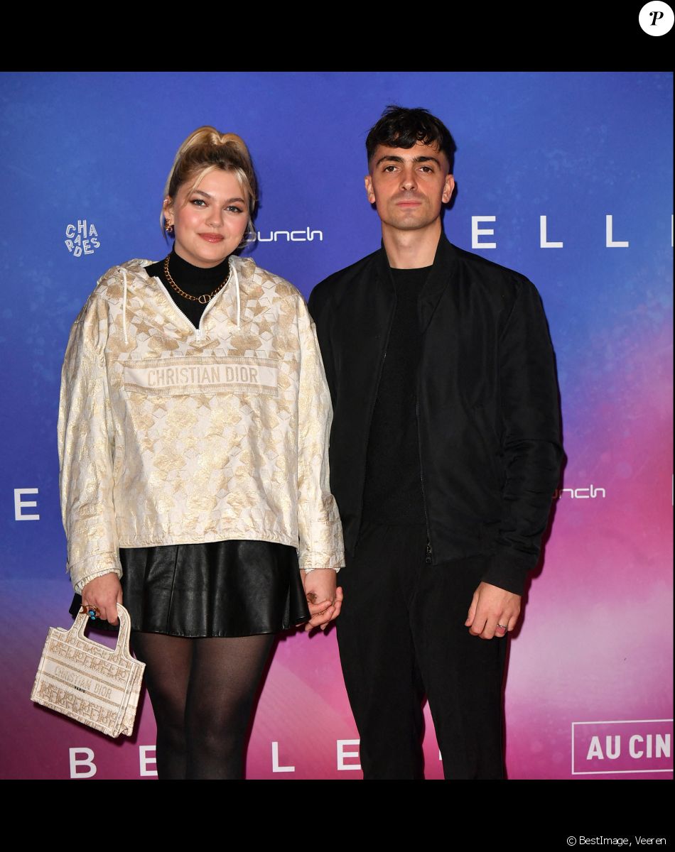 Louane et son compagnon Florian Rossi - Avant-première de "Belle", film animé japonais au Grand Rex à Paris. © Veeren / Bestimage
