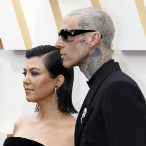 Kourtney Kardashian et Travis Barker au photocall de la 94ème édition de la cérémonie des Oscars à Los Angeles, le 27 mars 2022. © Future-Image via Zuma Press/Bestimage 