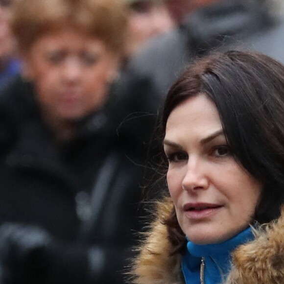 Helena Noguerra - Arrivées aux obsèques de Michou en l'église Saint-Jean de Montmartre à Paris. Le 31 janvier 2020