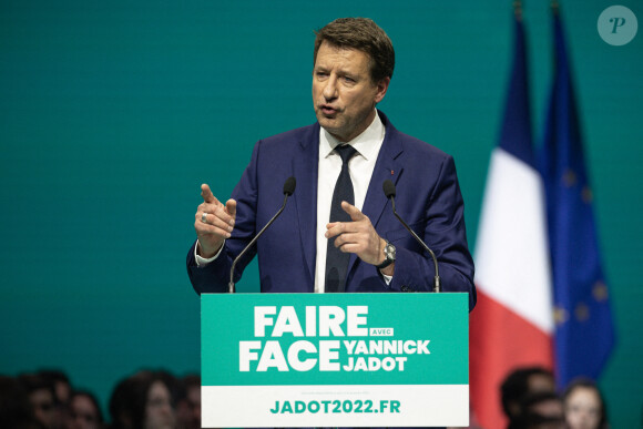 Yannick Jadot - Meeting du candidat Europe Écologie les Verts, Yannick Jadot à l'élection présidentielle au Zénith à Paris le 27 mars 2022.