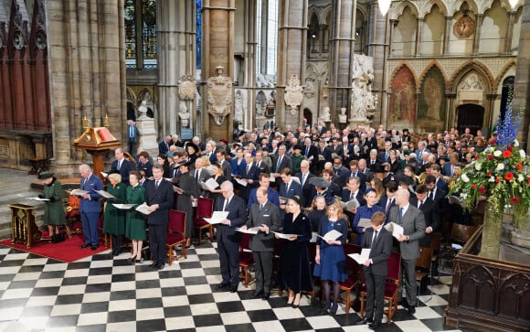 La famille royale réunie pour la cérémonie hommage au prince Philip à l'abbaye de Westminster, le 29 mars 2022, à Londres.