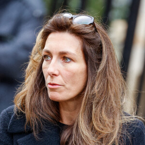 Anne-Claire Coudray - Obsèques de Jean-Pierre Pernaut en la Basilique Sainte-Clotilde à Paris le 9 mars 2022. © Cyril Moreau / Bestimage