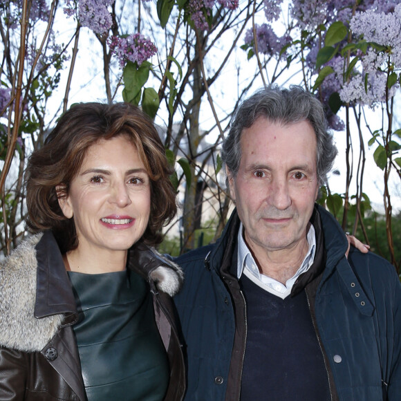 Anne Nivat et son mari Jean-Jacques Bourdin - Prix de la Closerie des Lilas 2016 à Paris, le 12 avril 2016.