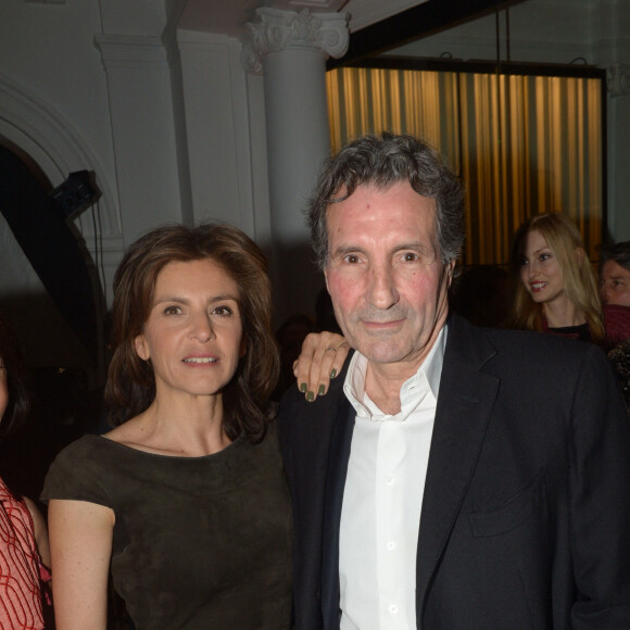 Jean-Jacques Bourdin et sa femme Anne Nivat - Soirée Néo Burlesque à l'hôtel Vernet à Paris le 20 mars 2014.