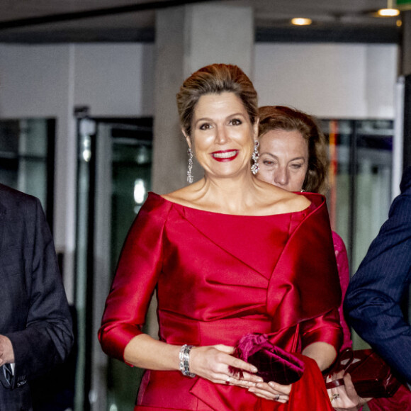 La reine Maxima et le roi Willem-Alexander des Pays-Bas, Ram Nath Kovind, président de l'Inde, et sa femme Savita - Le roi et la reine des Pays-Bas à leur arrivée à un concert dans la salle "Muziekgebouw aan het IJ" en l'honneur du président de l'Inde et de sa femme. Le 6 avril 2022 