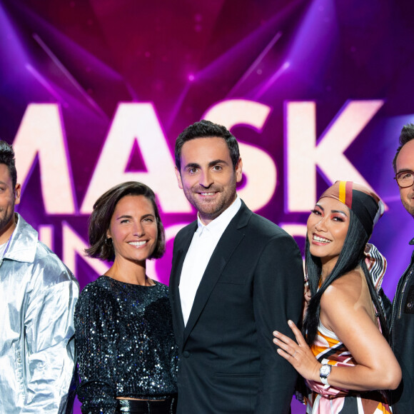 Le jury de la saison 3 de "Mask Singer" composé d'Alessandra Sublet, Anggun, Kev Adams et Kev Adams, et Camille Combal.