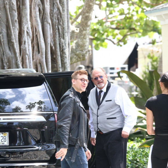 Préparatifs de la cérémonie de mariage de Brooklyn Beckham et Nicola Peltz à Palm Beach en Floride le 9 avril 2022. 