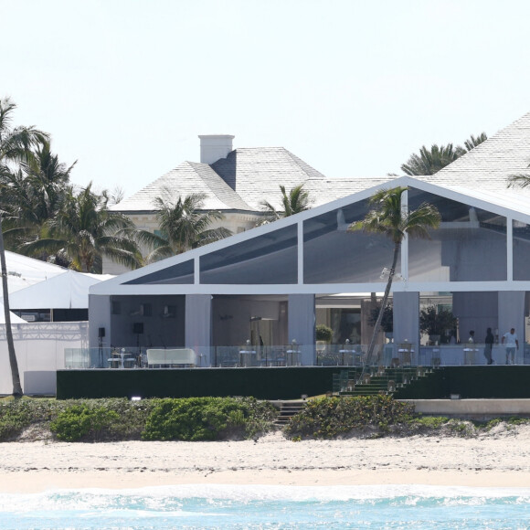 Ambiance avant la cérémonie de mariage de Brooklyn Beckham et Nicola Peltz à Palm Beach en Floride le 9 avril 2022. 
