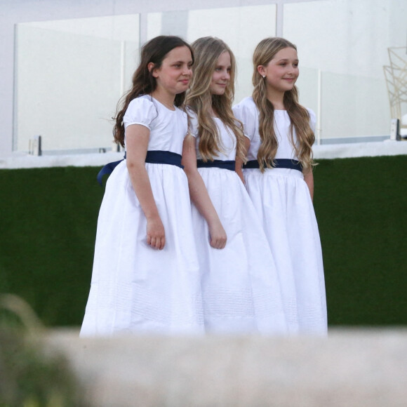 Harper Beckham - Les invités lors de la cérémonie de mariage de Brooklyn Beckham et Nicola Peltz à Palm Beach en Floride le 9 avril 2022. 