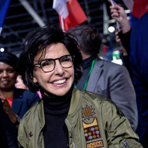 Rachida Dati lors du meeting de Valérie Pécresse, candidate LR à l'élection présidentielle, à Paris le 3 avril 2022