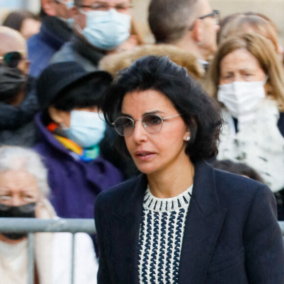 Rachida Dati - Obsèques de Jean-Pierre Pernaut en la Basilique Sainte-Clotilde à Paris le 9 mars 2022