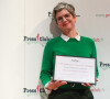 Sandrine Rousseau, Secrétaire nationale adjointe d'Europe Écologie Les Verts lors de la remise des prix "Humour et politique" du Press Club de France à Issy les Moulineaux le 7 décembre 2021.