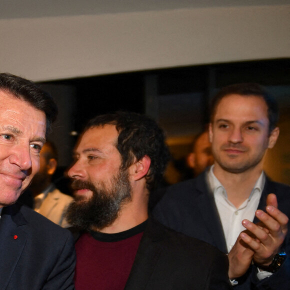 Christian Estrosi et sa femme Laura Tenoudji - Résultats des votes du 1er tour de l'élection présidentielle à l'hôtel Aston la Scala à Nice, le 10 avril 2022. © Bruno Bebert/Bestimage