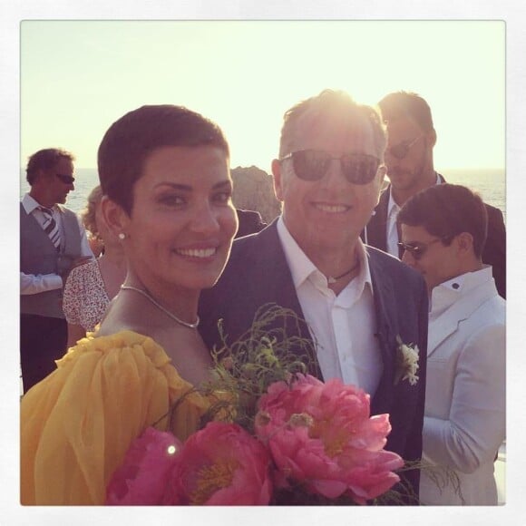 Cristina Cordula lors de son mariage à Capri avec Frédéric Cassin