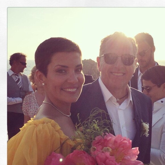 Cristina Cordula lors de son mariage à Capri avec Frédéric Cassin