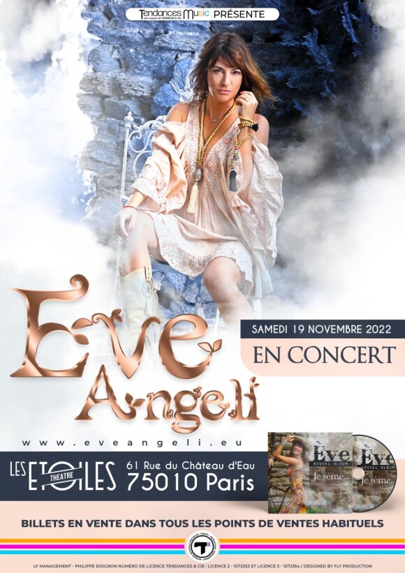 Eve Angeli sera en concert à Paris le 19 novembre 2022.