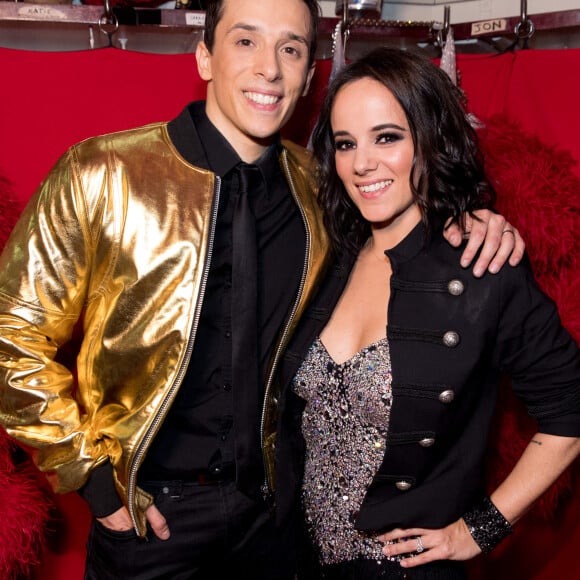 Exclusif - Grégoire Lyonnet et sa femme Alizée - Backstage de l'émission "Tous au Moulin Rouge pour le sidaction" au Moulin Rouge à Paris le 20 mars 2017.© Cyril Moreau - Dominique Jacovides / Bestimage 